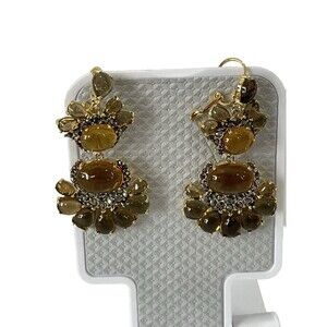 CAROLEE  GOLD TONE  FLOWER TEARDROP EARRINGS New